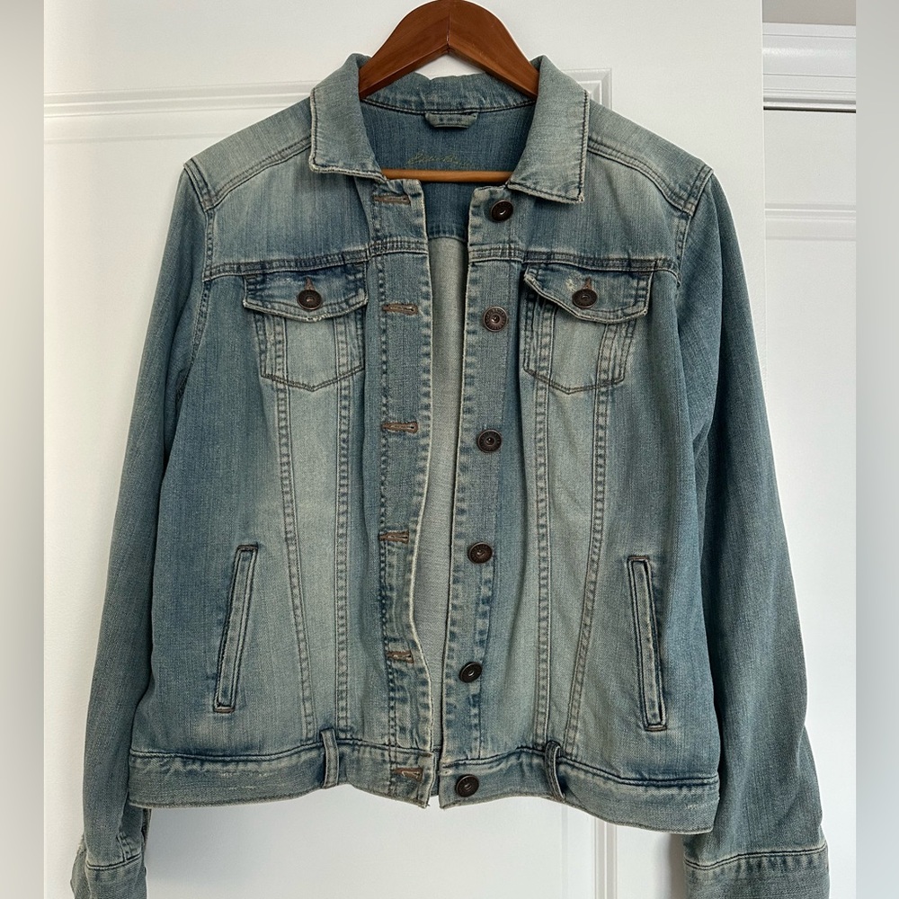 Eddie Bauer distressed denim jacket